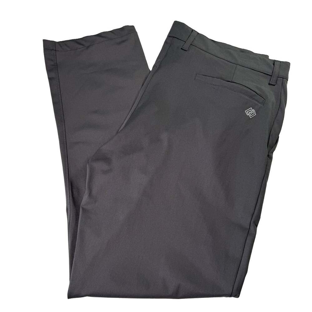 Zelos Performance Golf Pants Mens 38x30 Gray Flat Front Stretch Quick Dry Chino